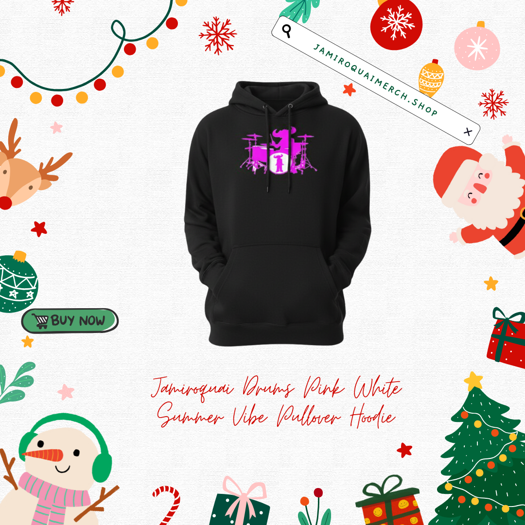 Jamiroquai Drums Pink White Summer Vibe Pullover Hoodie